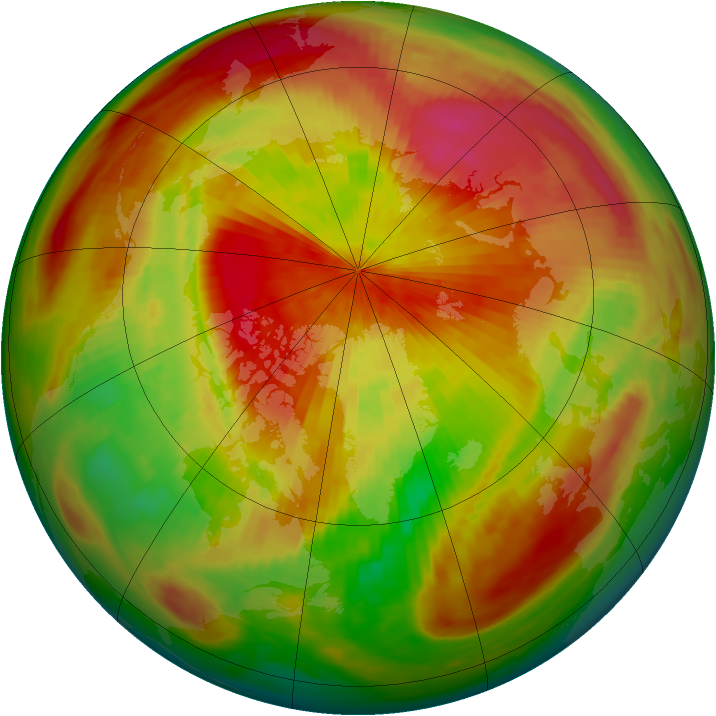 Arctic ozone map for 05 April 1987